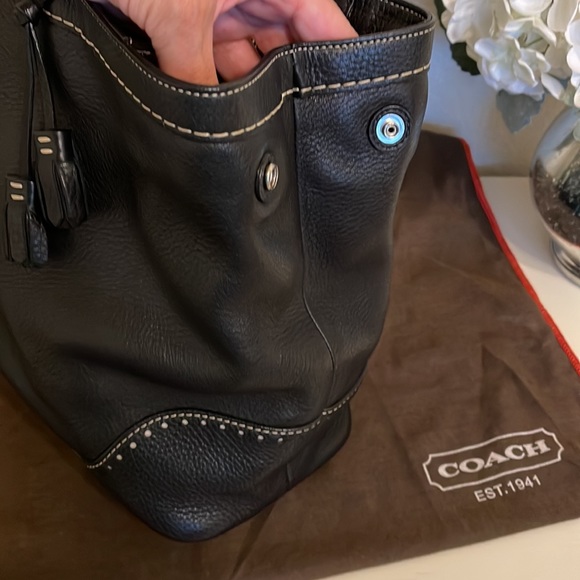 Coach Pebble Leather Tote Carryall EUC - Picture 13 of 14